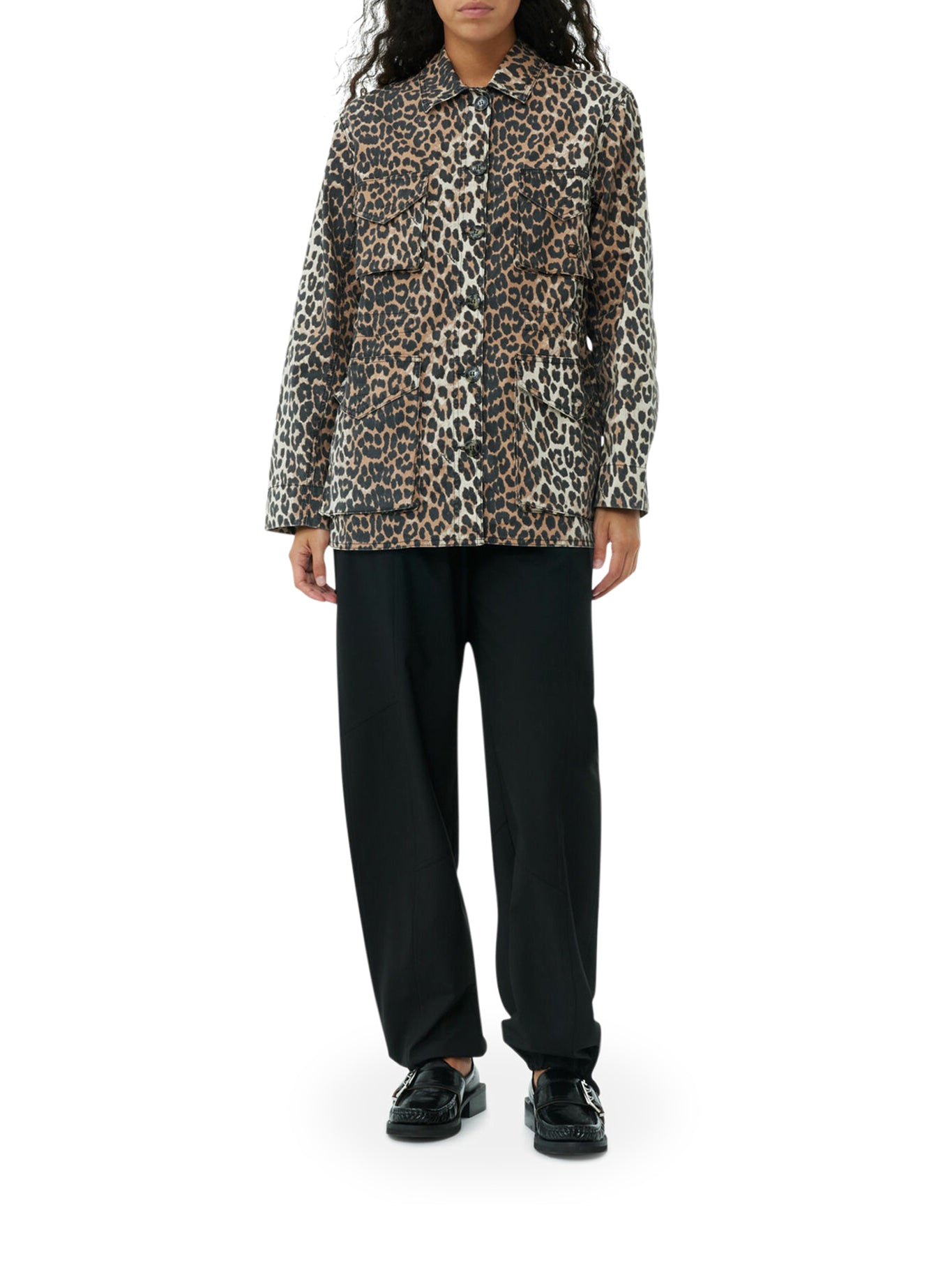 LEOPARD COTTON CANVAS JACKET