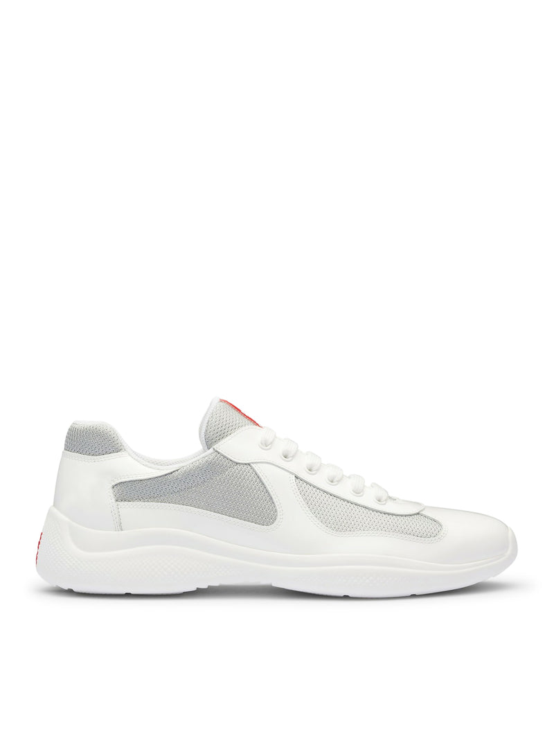 PRADA AMERICA`S CUP PATENT LEATHER AND BIKE FABRIC SNEAKERS