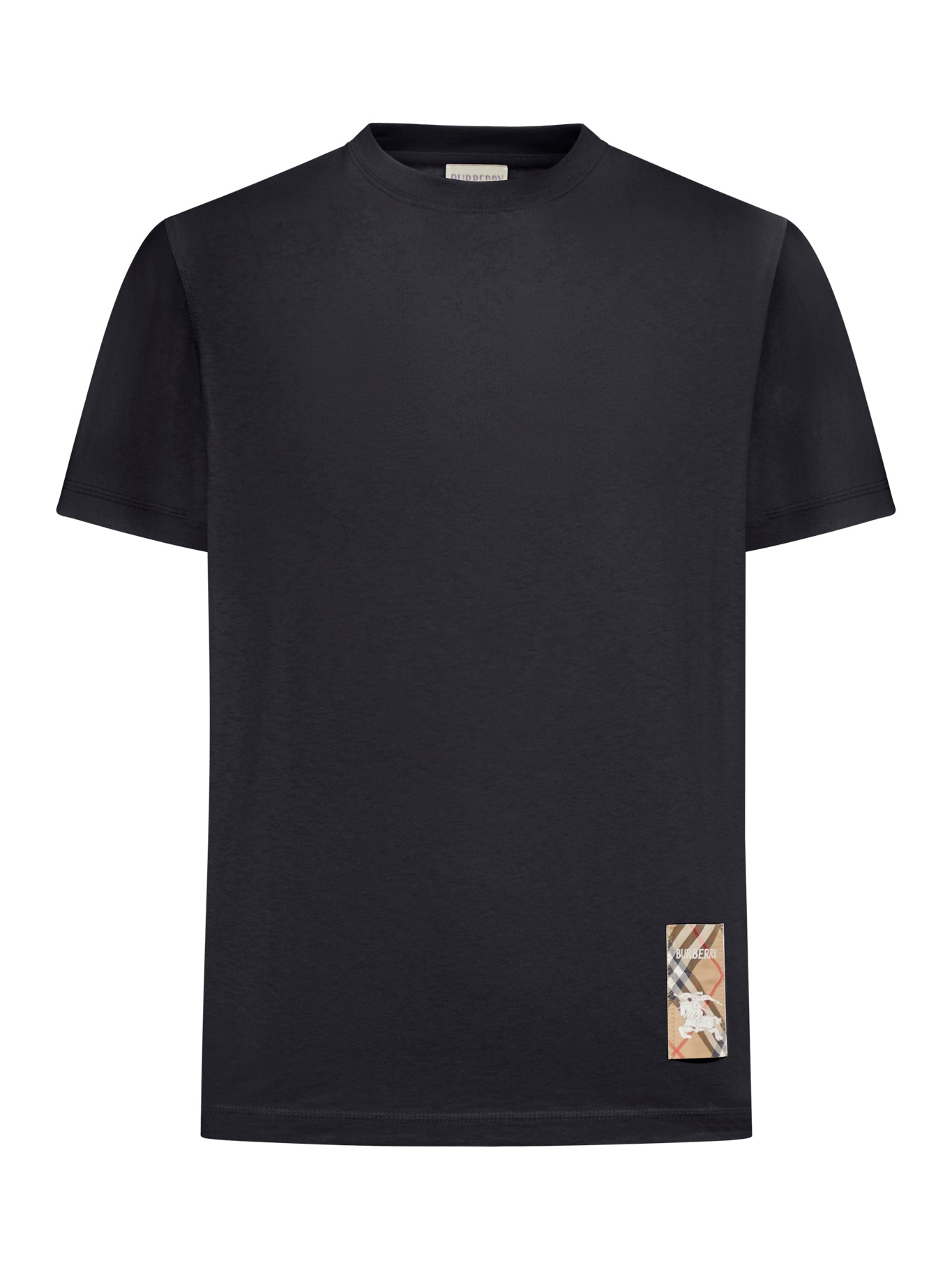 COTTON T-SHIRT WITH CHECK APPLICATION