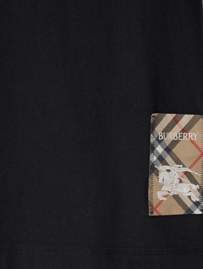 COTTON T-SHIRT WITH CHECK APPLICATION