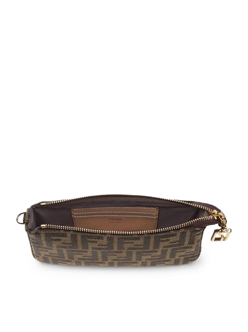 POUCH BAGUETTE WITH CHAIN ??IN FF JACQUARD FABRIC