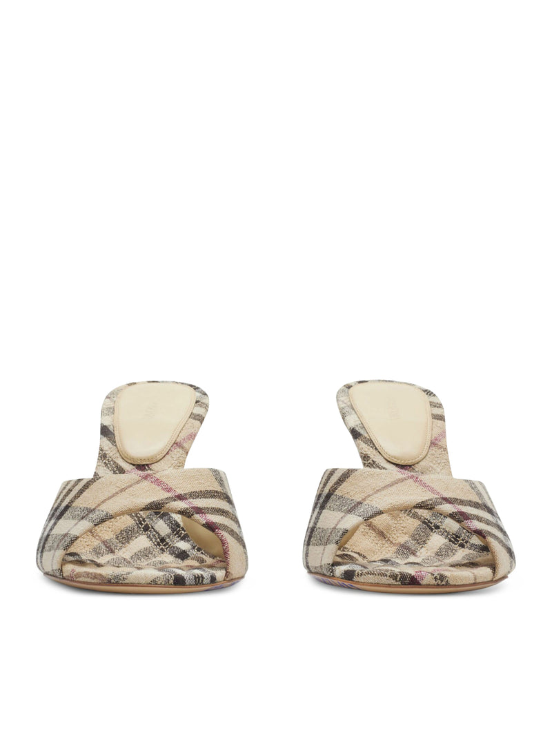 BURBERRY CHECK PRINT MULE