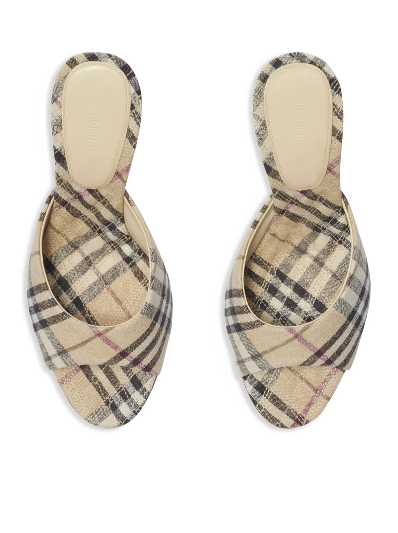 BURBERRY CHECK PRINT MULE