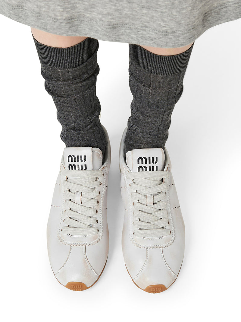 Plume sneakers in bleached nappa