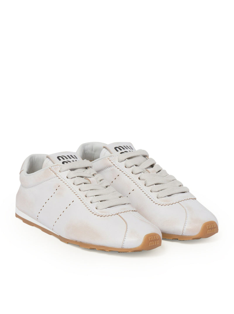 Plume sneakers in bleached nappa