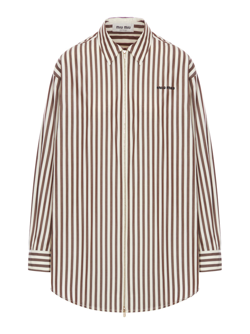 OVERSIZED STRIPED SHIRT WITH LOGO