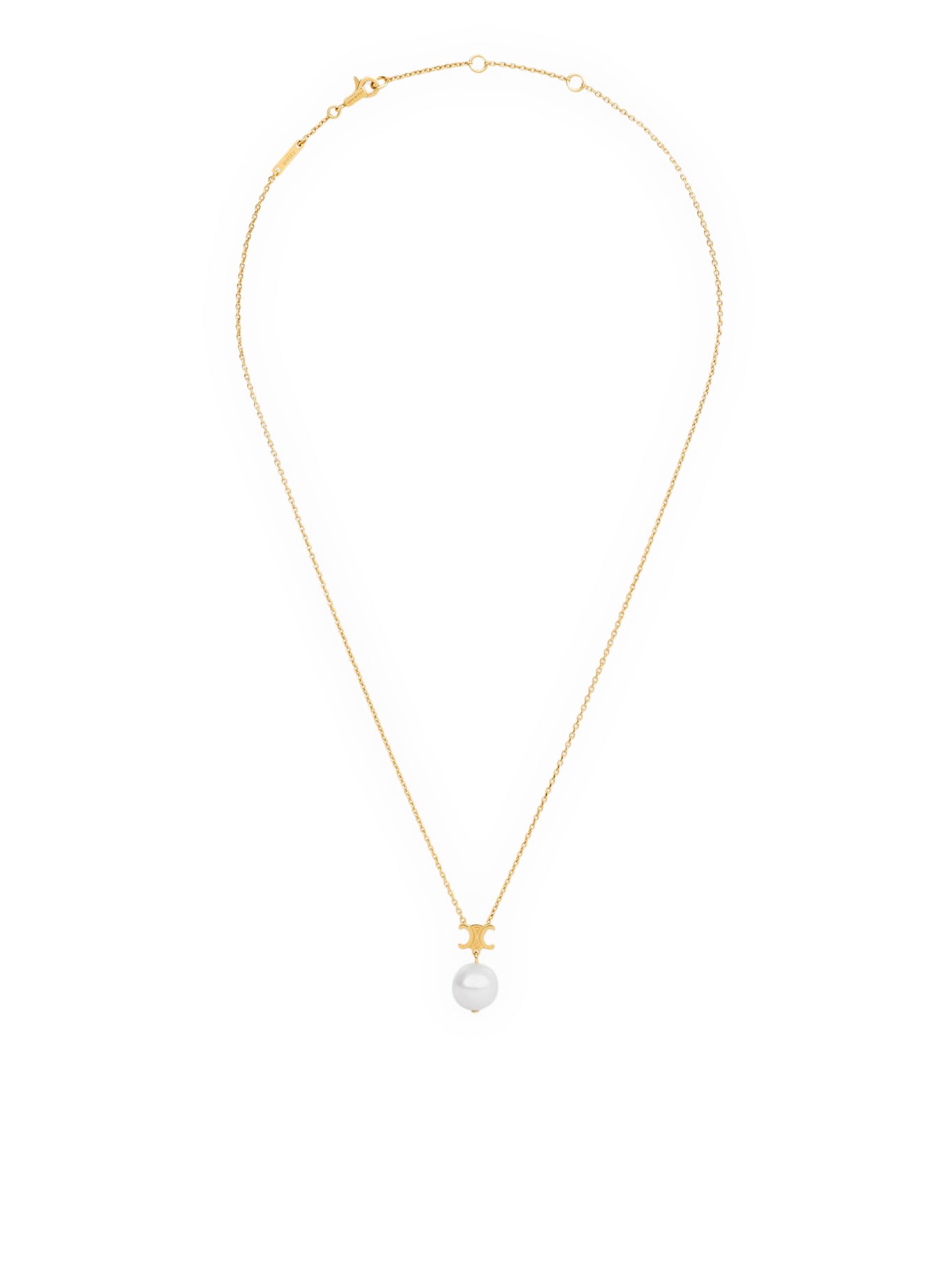 LES PERLES CELINE NECKLACE IN RESIN PEARLS AND BRASS WITH GOLD FINISH