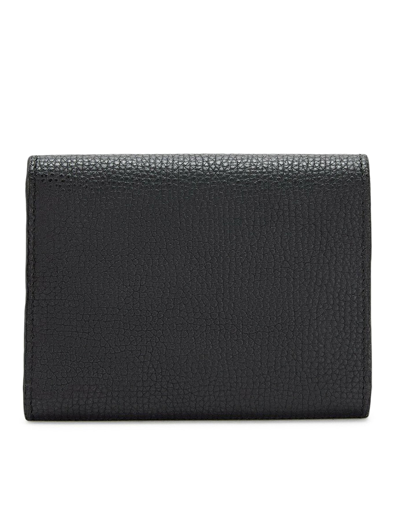 Anagram trifold wallet in pebble grain calfskin