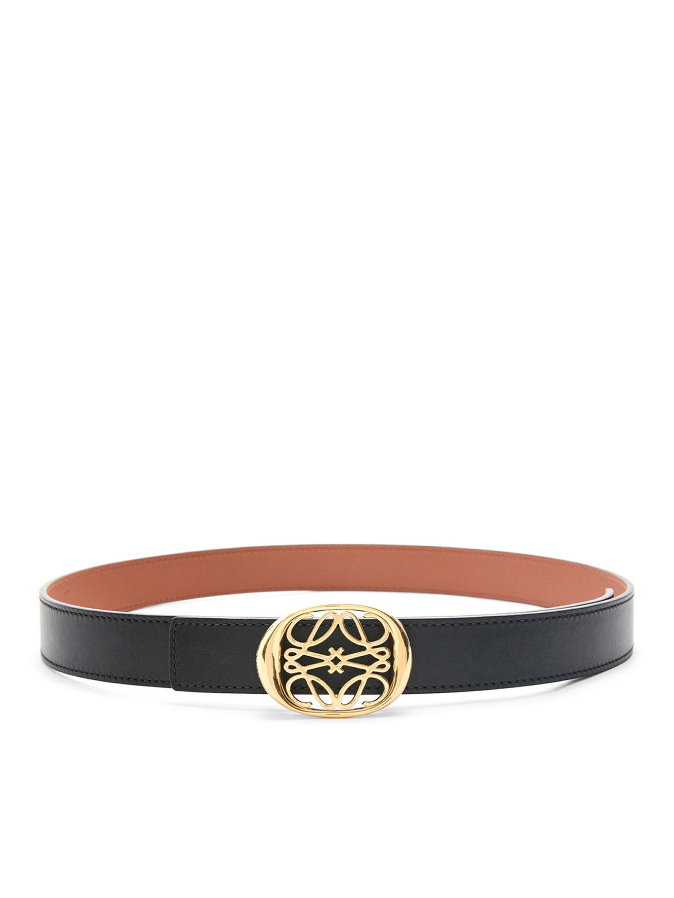 Anagram Ellipse reversible belt in smooth calfskin