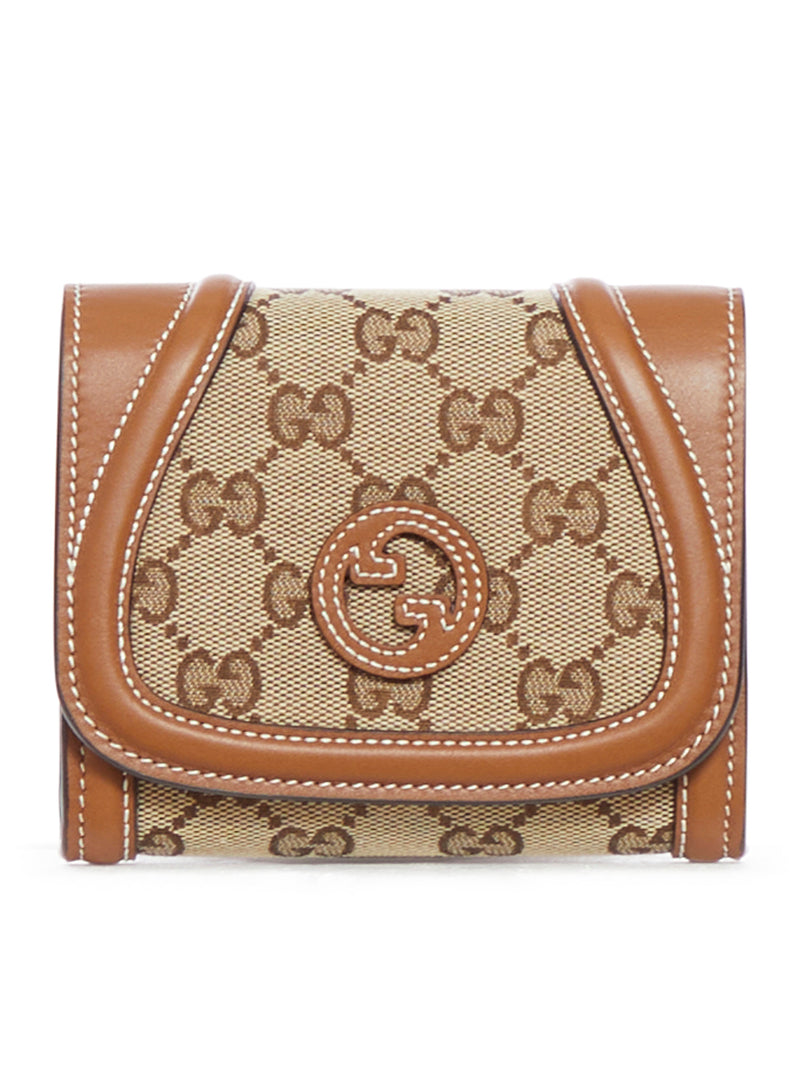 GG CANVAS WALLET WITH LEATHER INSERTS