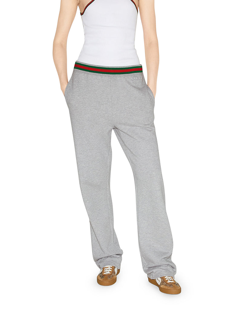 COTTON JERSEY JOGGING PANTS WITH WEB DETAIL