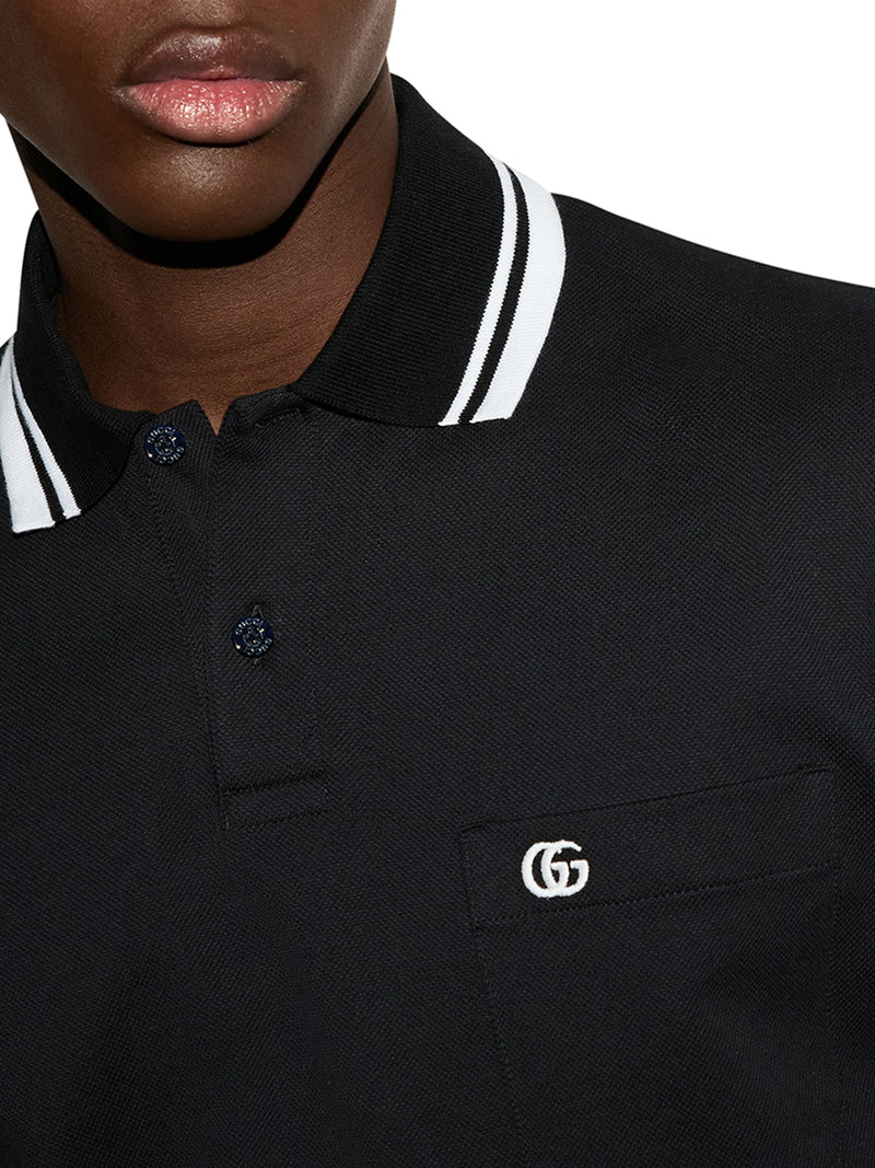 COTTON POLO WITH WEB DETAIL