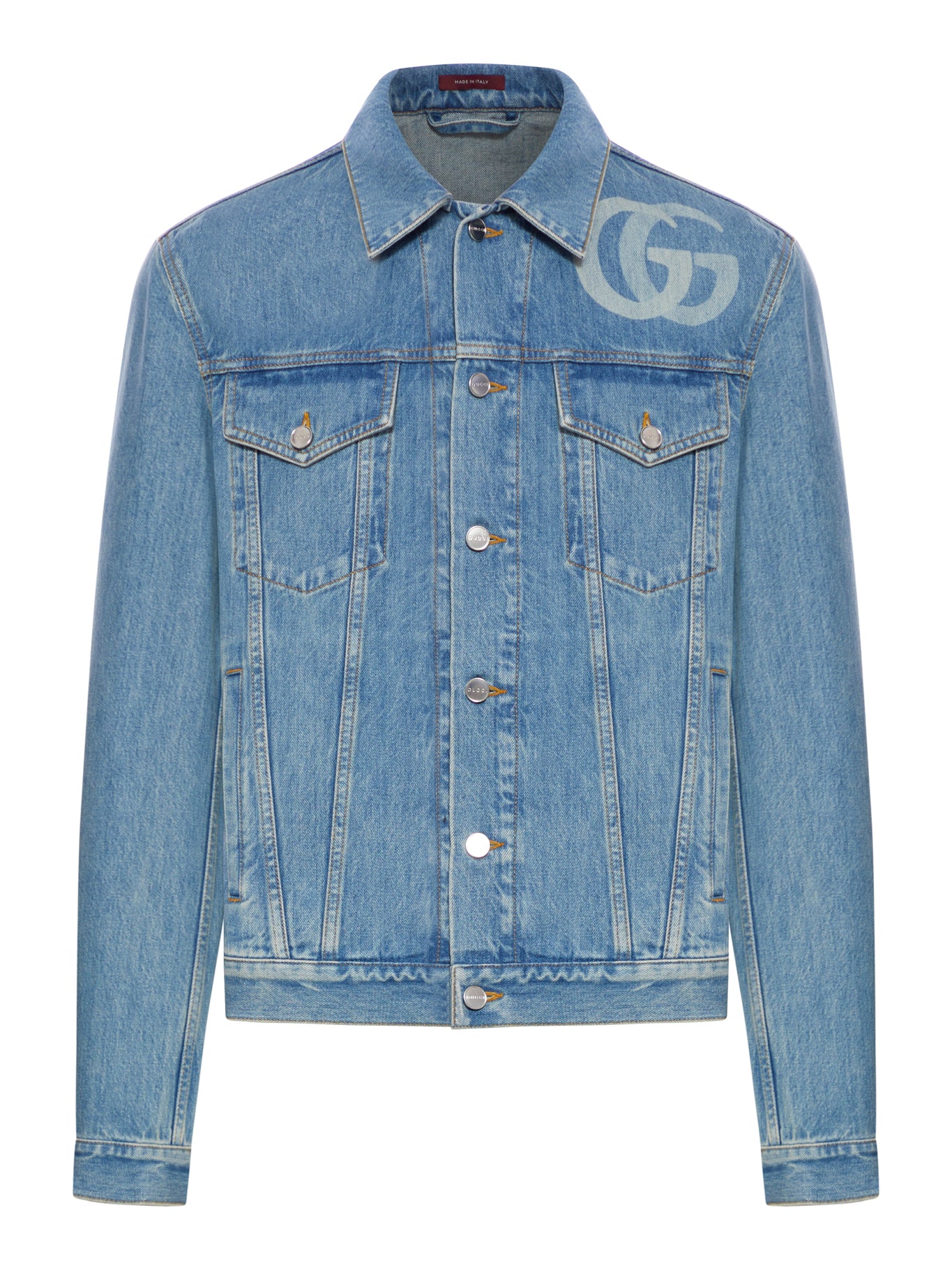 DENIM JACKET WITH LASER-CUT DOUBLE G