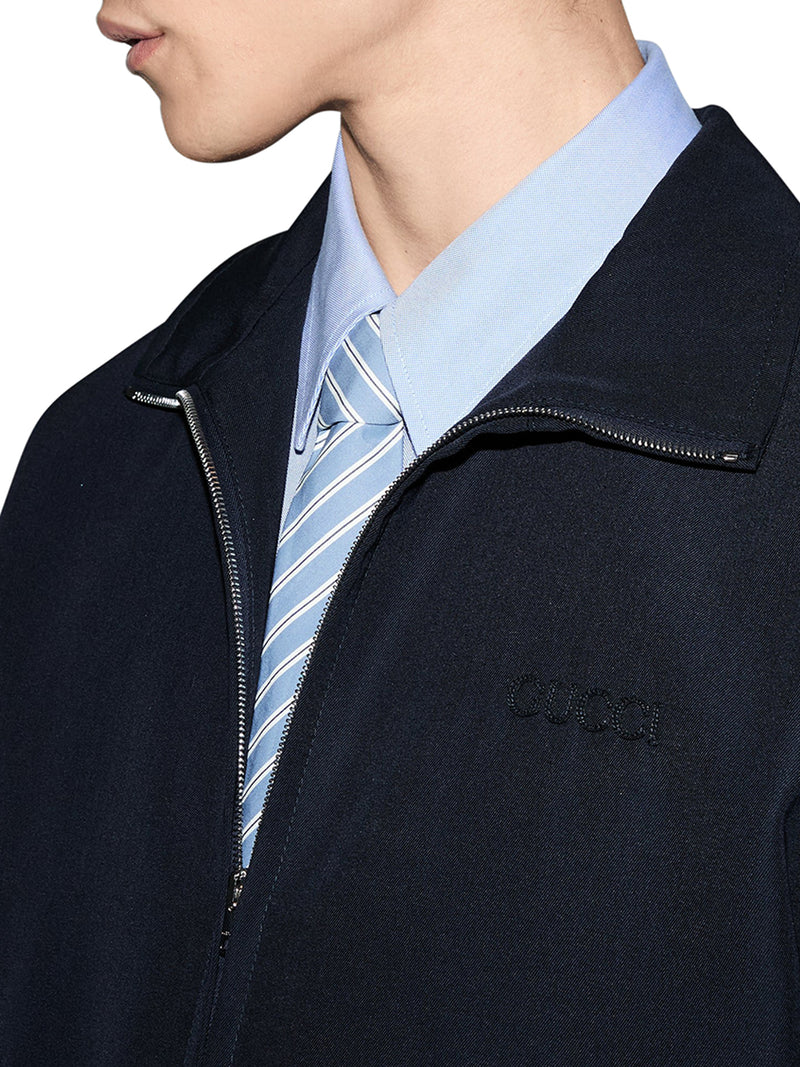 WOOL TWILL EMBROIDERED JACKET