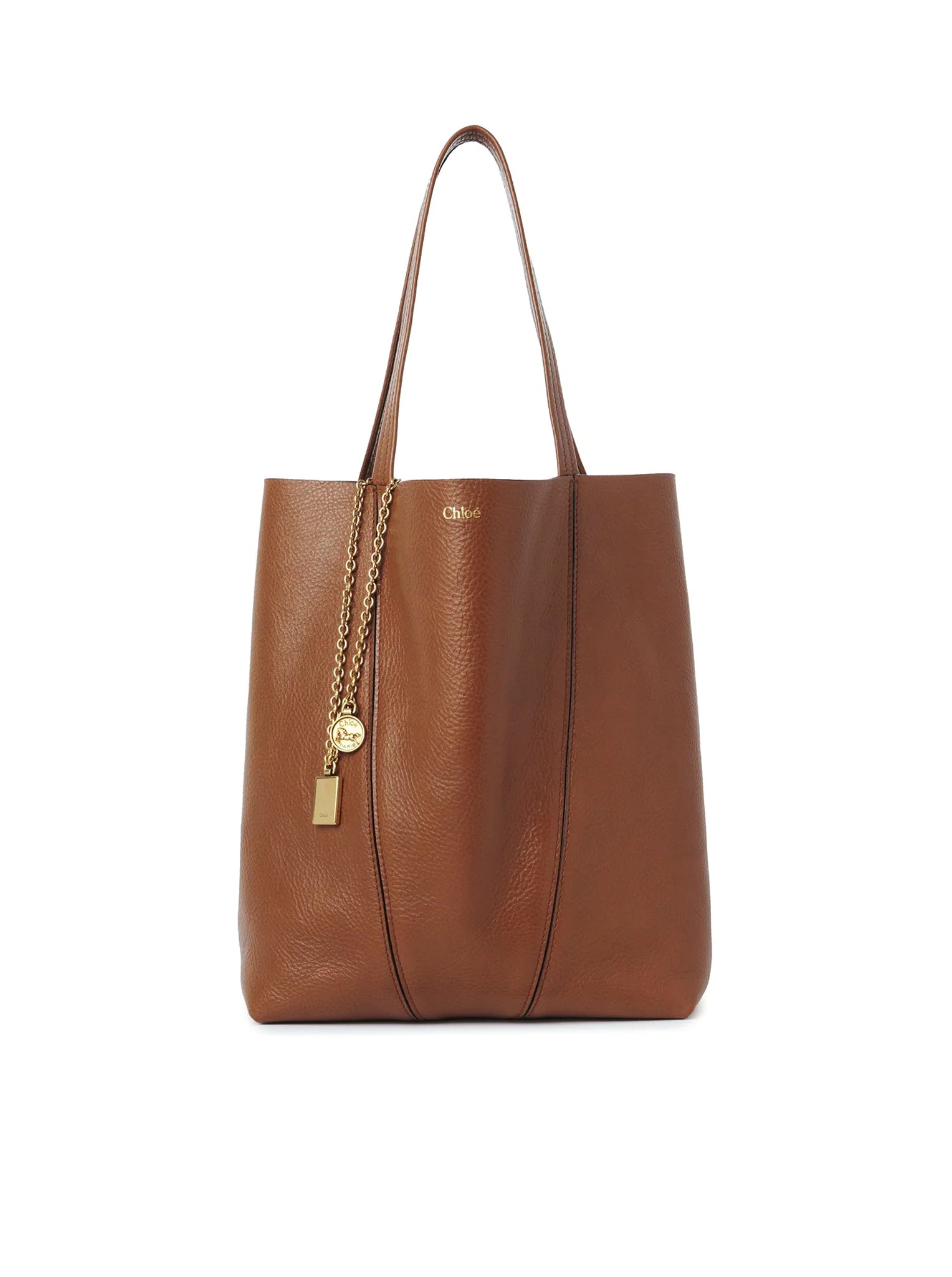 CHLOÉ SPIN TOTE BAG IN GRANATE LEATHER