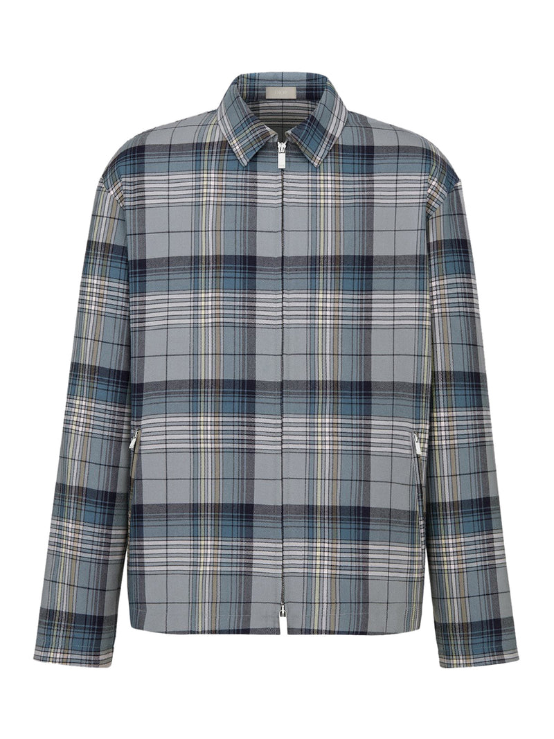 Checked zip-up shirt