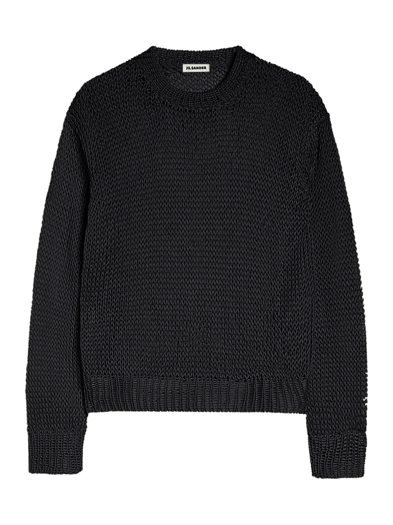 CREWNECK SWEATER IN OPENWORK SILK