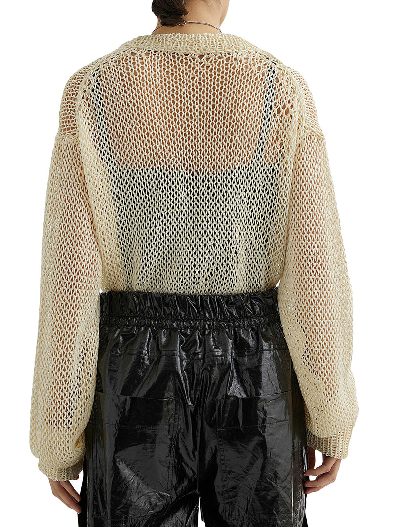 CREWNECK SWEATER IN OPENWORK SILK