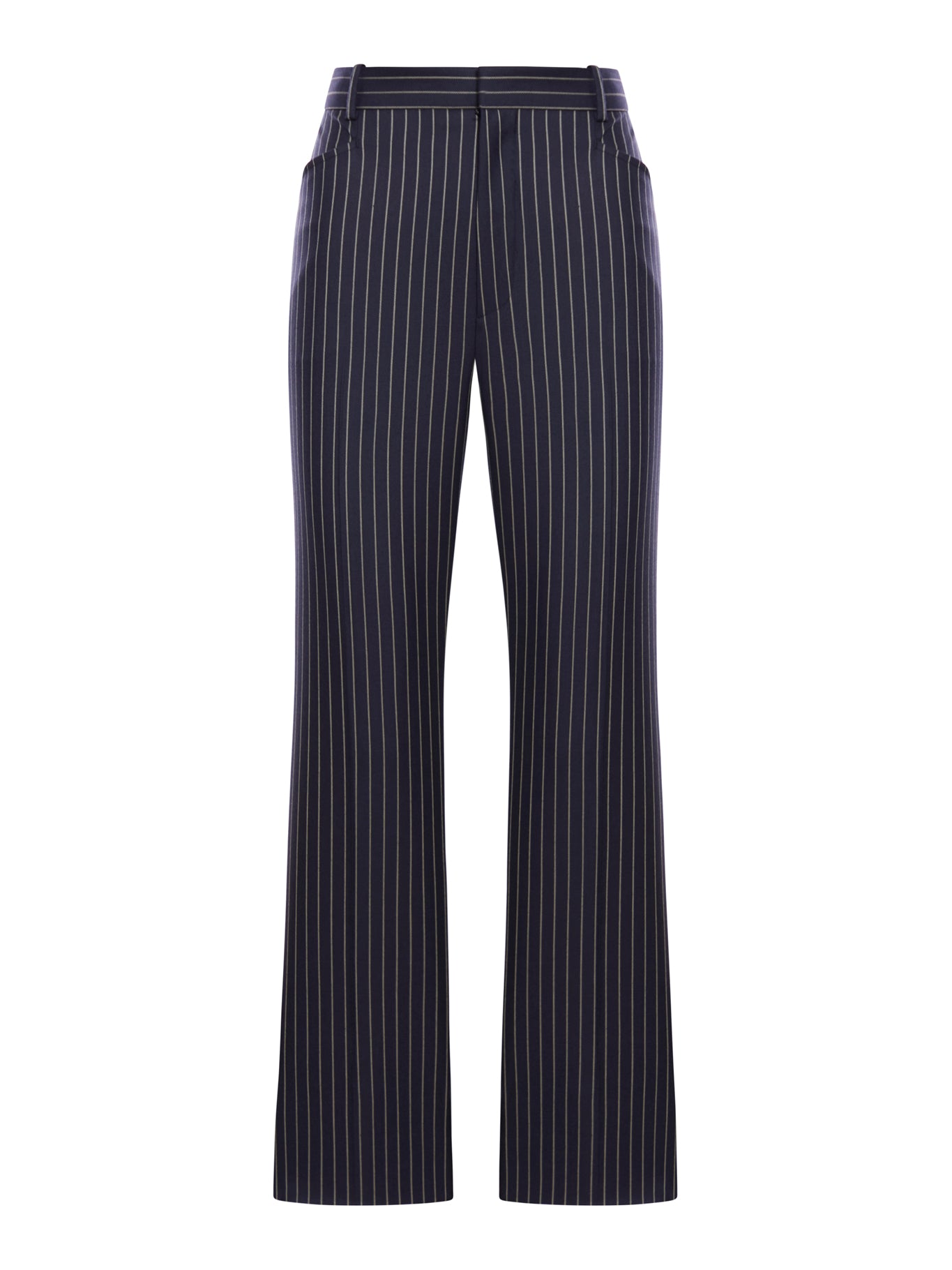 STRIPED WOOL TROUSERS