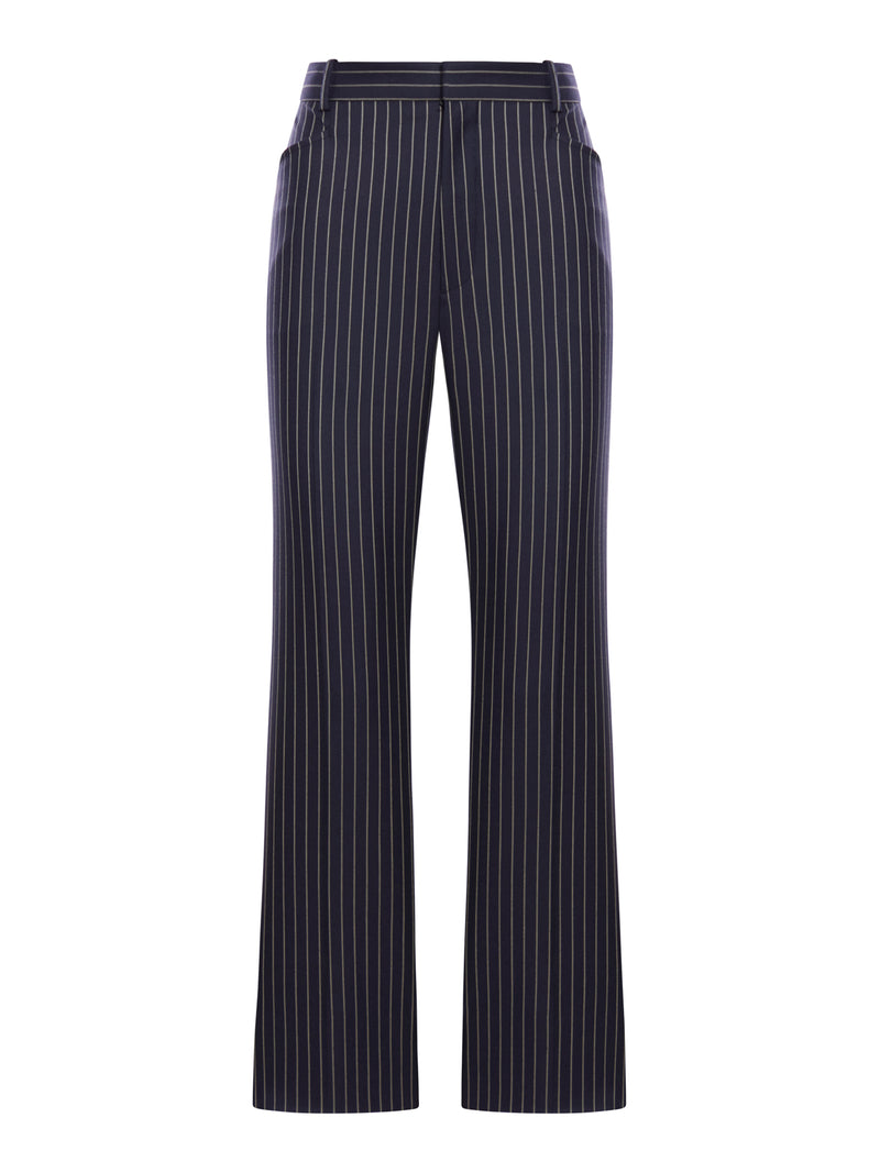 STRIPED WOOL TROUSERS