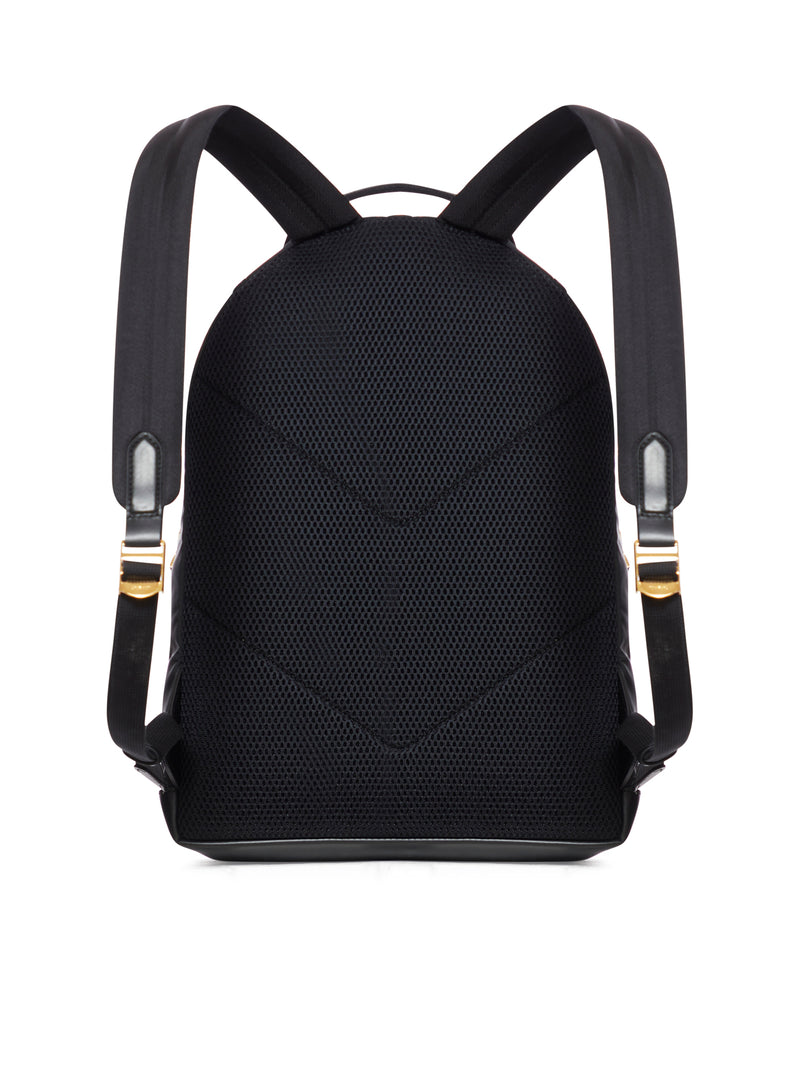 NYLON BACKPACK WITH LEATHER INSERTS