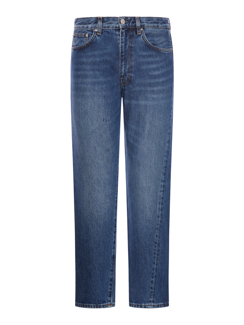 Twisted seam denim worn blue