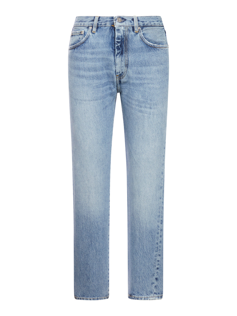 Twisted seam denim worn blue