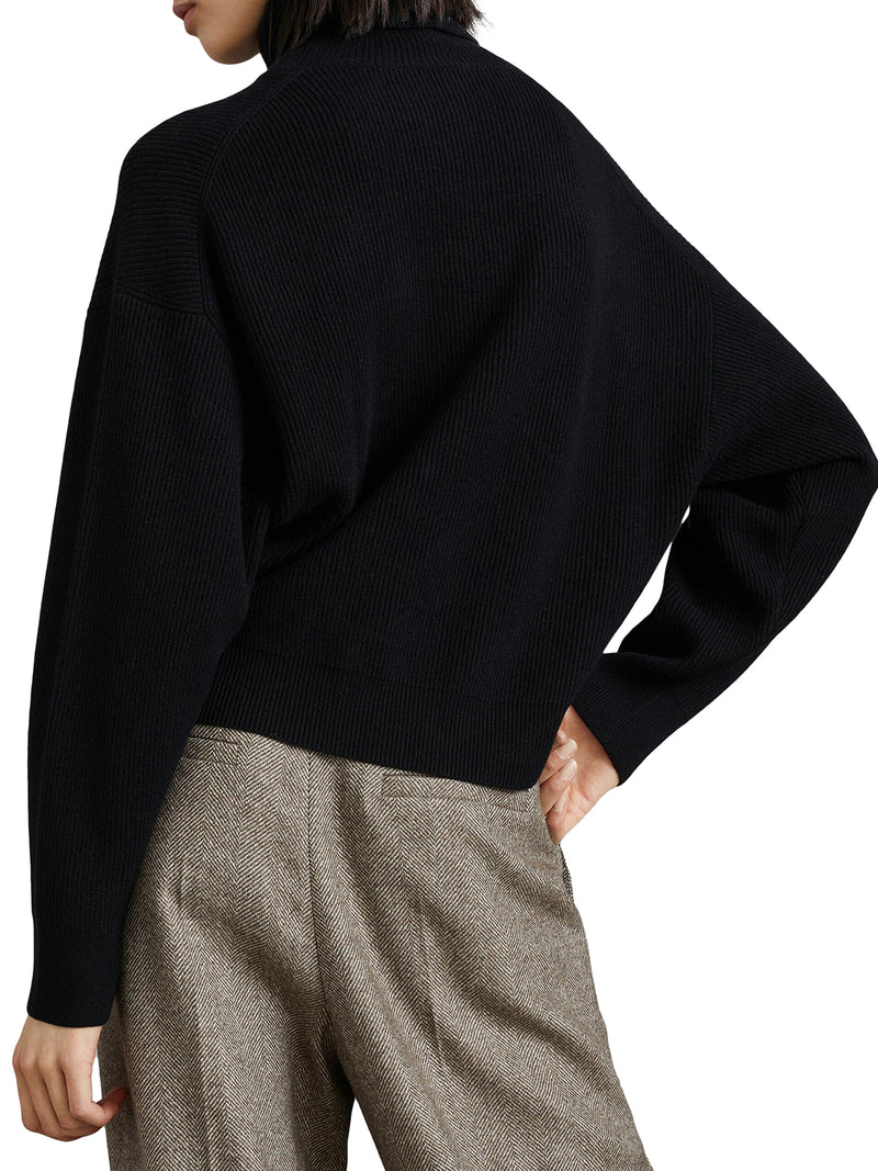 roll-neck ribbed jumper