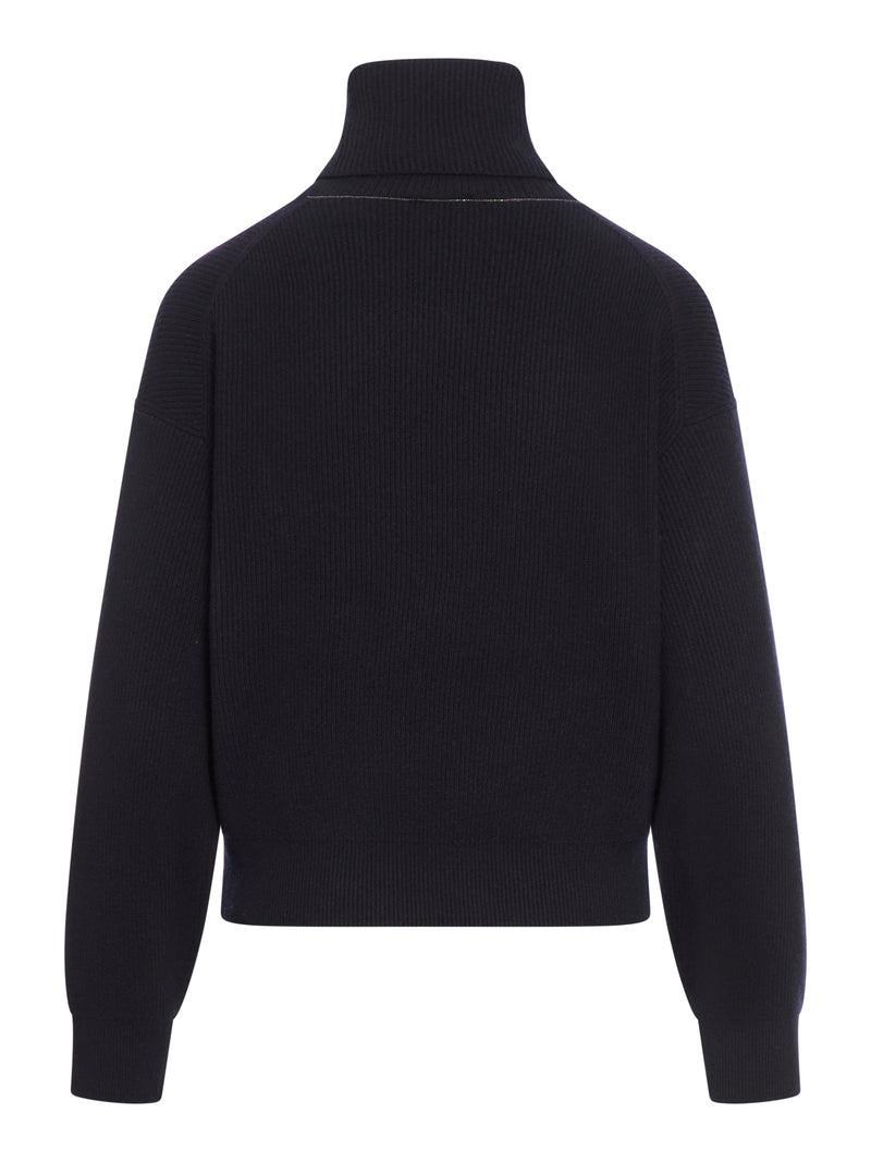 roll-neck ribbed jumper