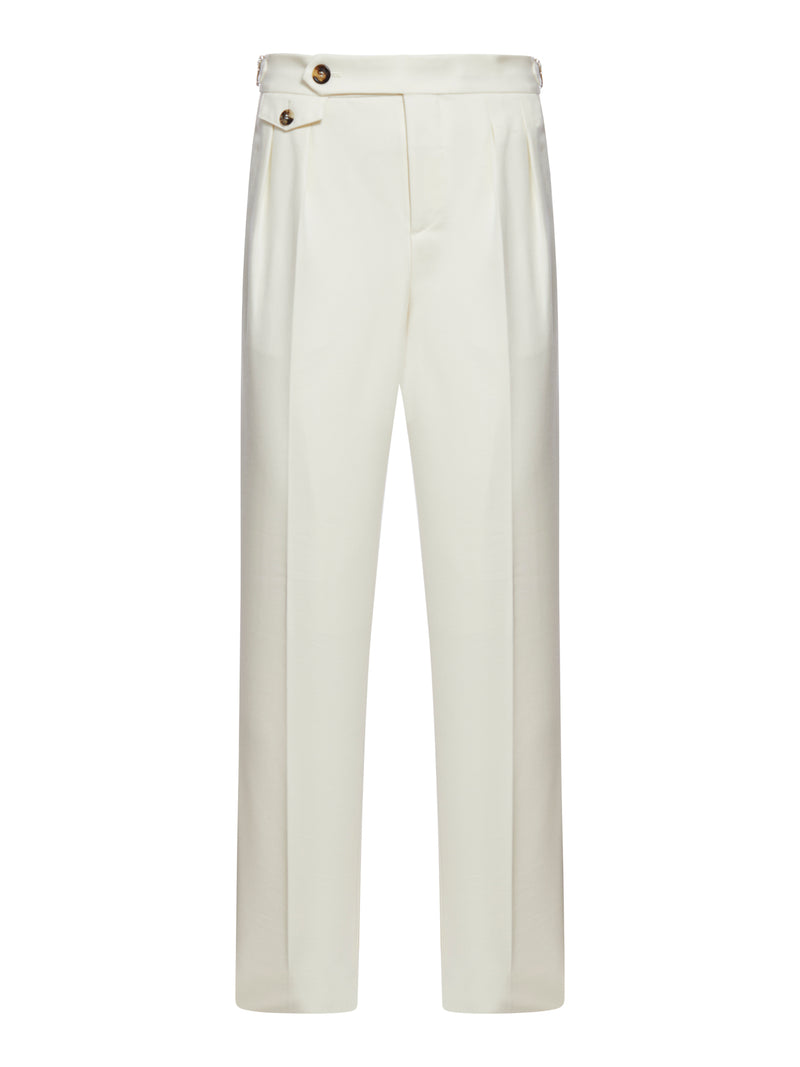 Tapered trousers with pleats