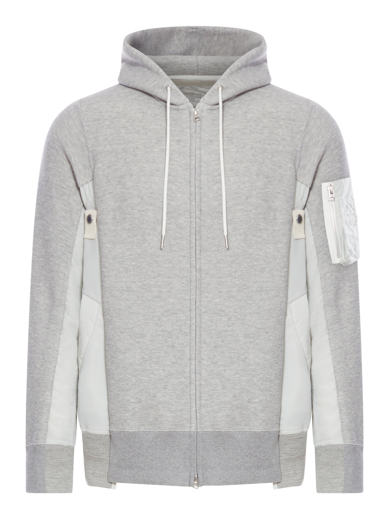 SPONGE SWEAT X NYLON TWILL HOODIE