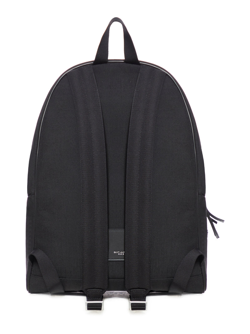 CITY BACKPACK IN NYLON CANVAS AND LEATHER