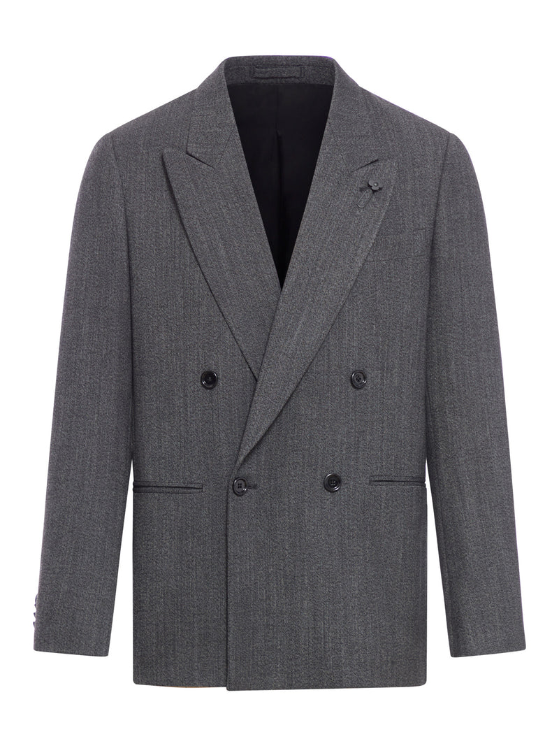 DOUBLE BREASTED WOOL BLEND SUIT