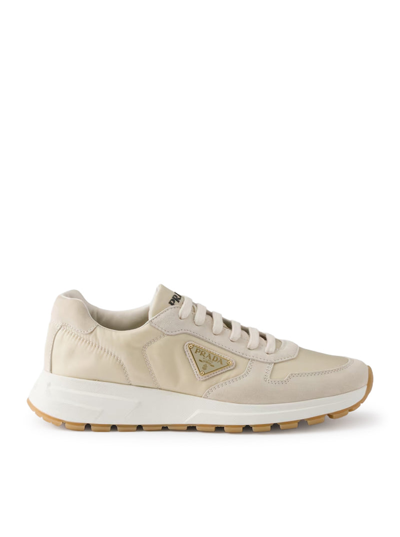PRAX 01 SNEAKERS IN RE-NYLON AND SUEDE LEATHER