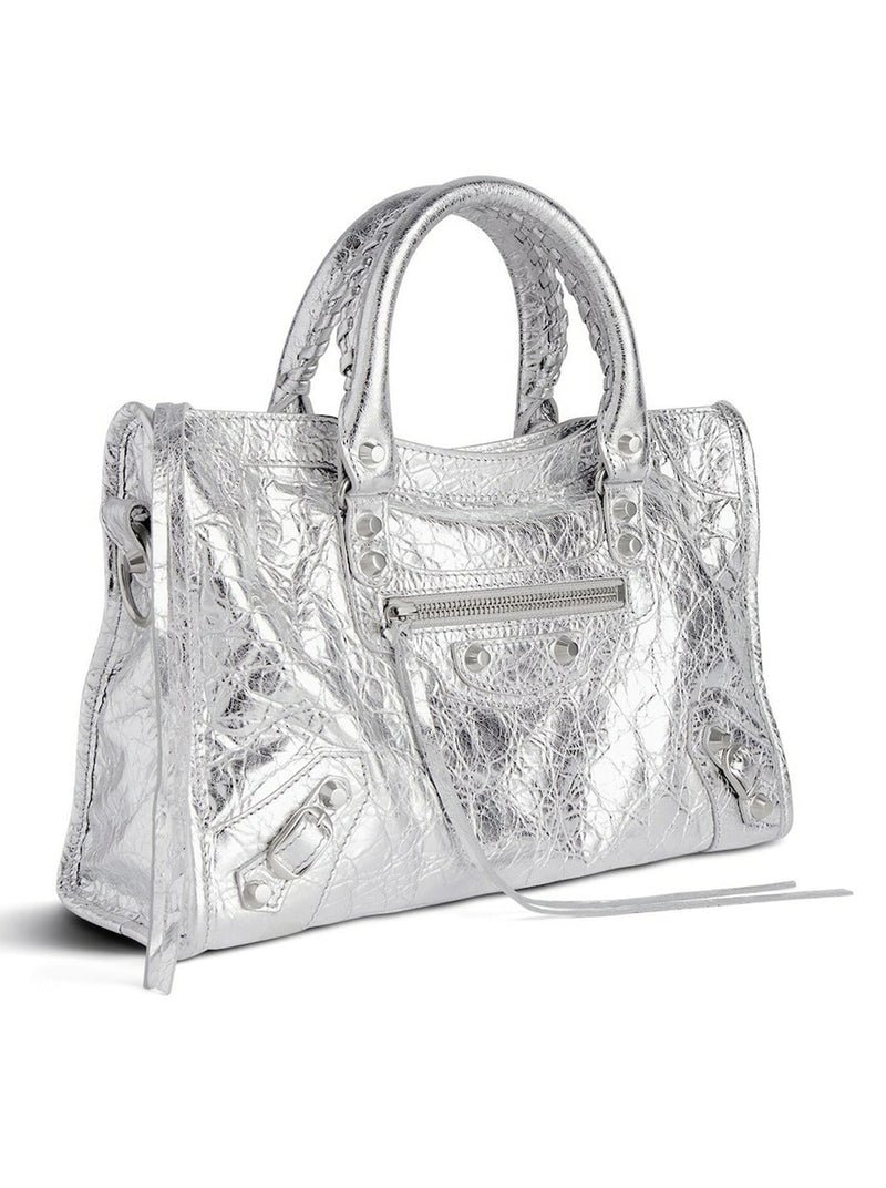 LE CITY SMALL METALLIC WOMEN`S BAG IN SILVER