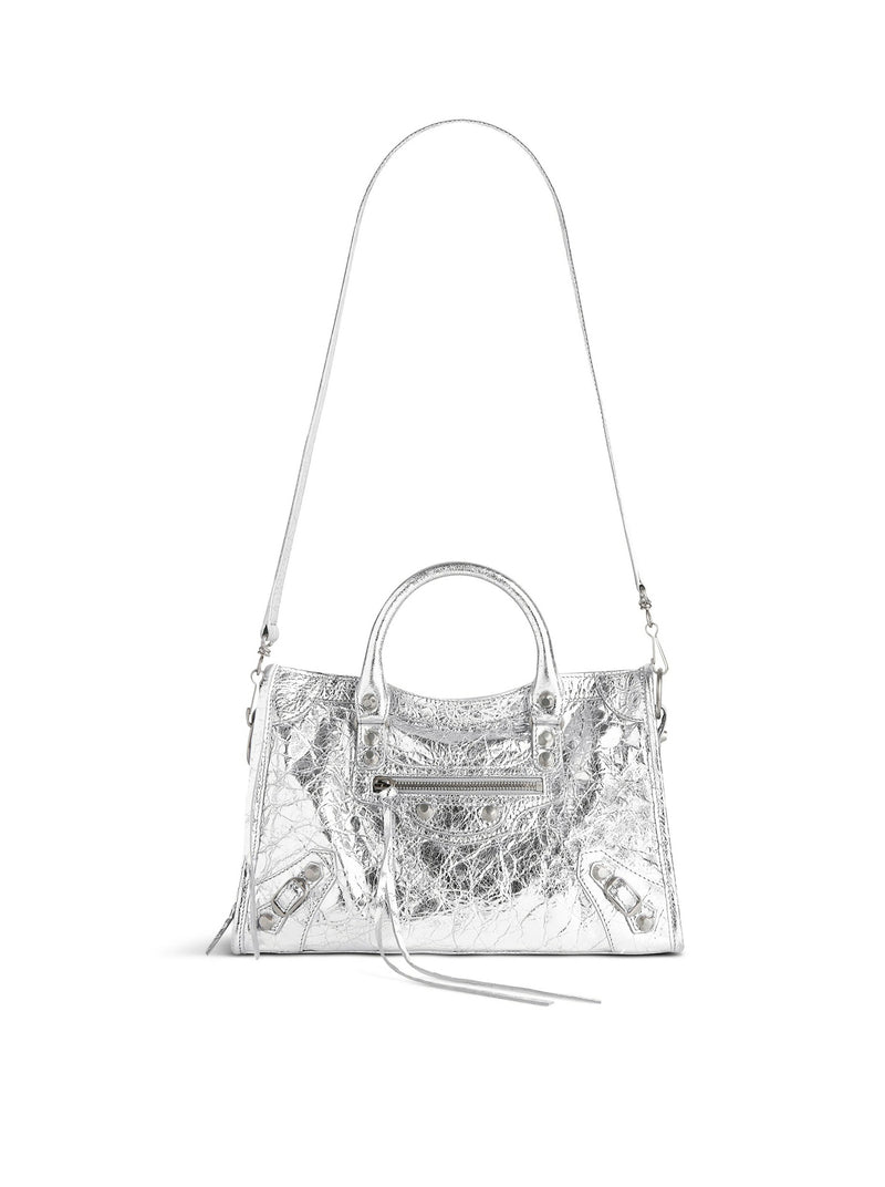 LE CITY SMALL METALLIC WOMEN`S BAG IN SILVER