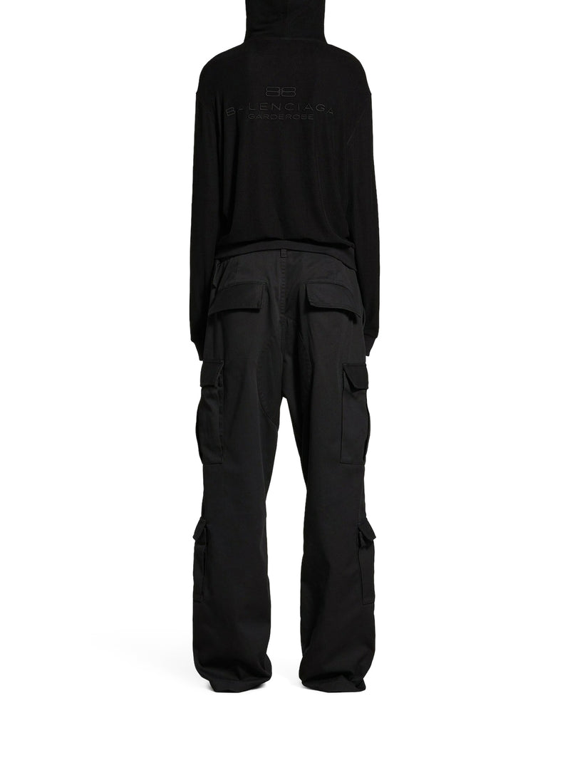 WOMEN`S CARGO PANTS REGULAR FIT IN BLACK