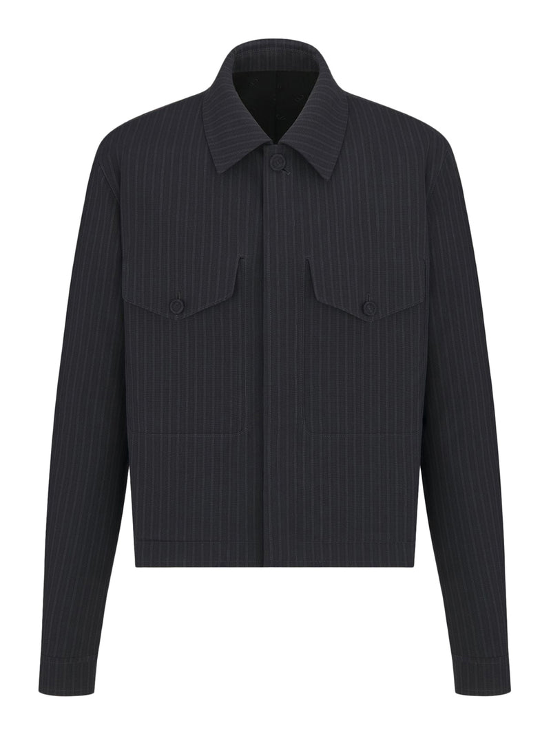 Jacket with semi-French collar