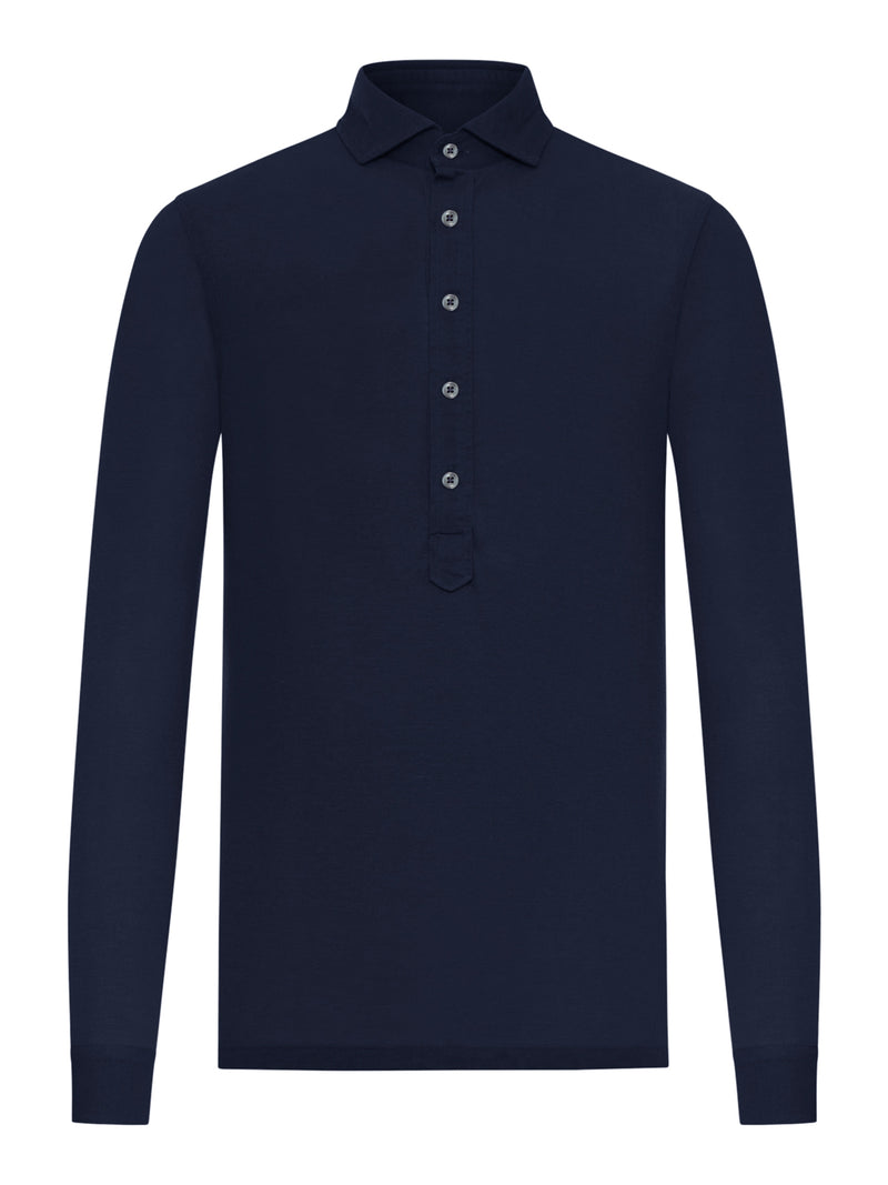 LONG-SLEEVED POLO SHIRT IN LIGHTWEIGHT COTTON