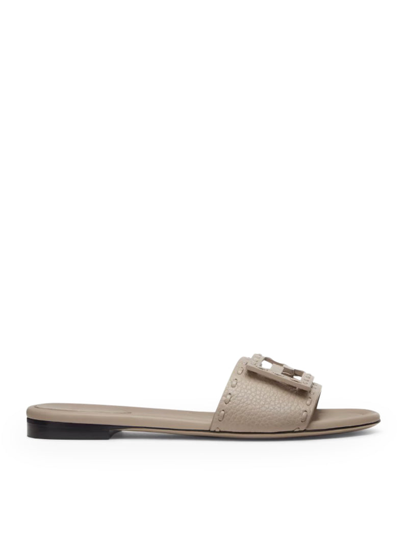 SLIDE BAGUETTE IN DOVE GREY LEATHER