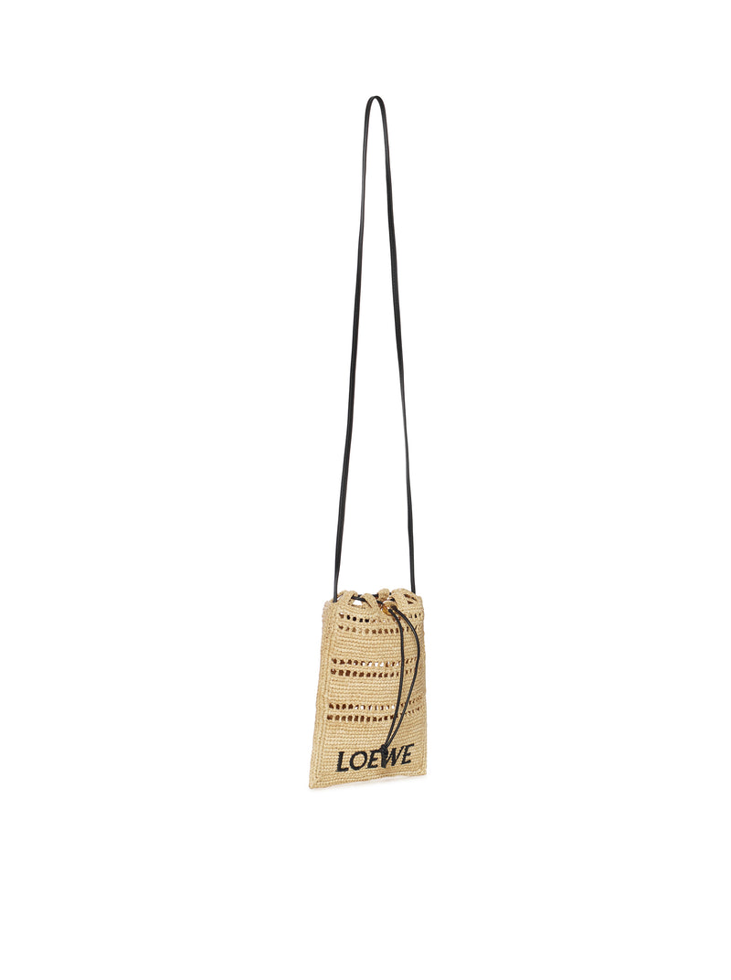 DRAWSTRING POCKET IN RAFFIA