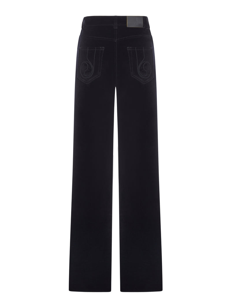 WIDE LEG VELVET PANTS