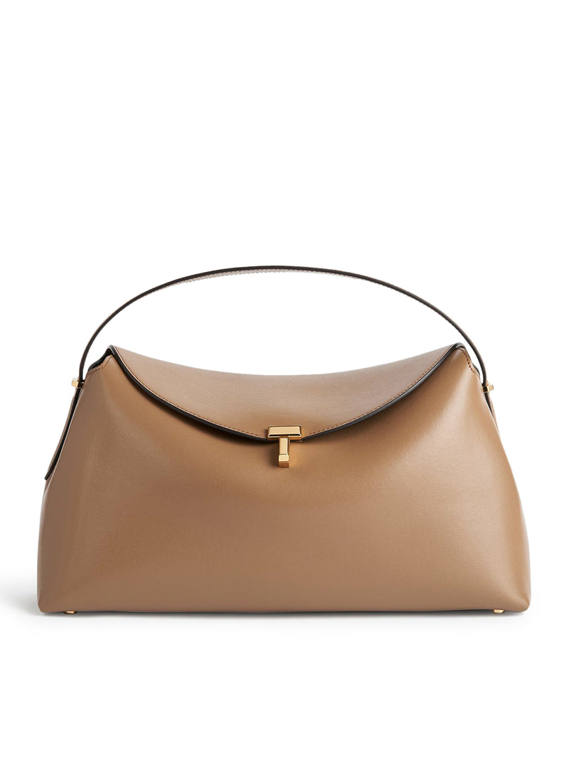 T-LOCK LEATHER TOP HANDLE CAMEL