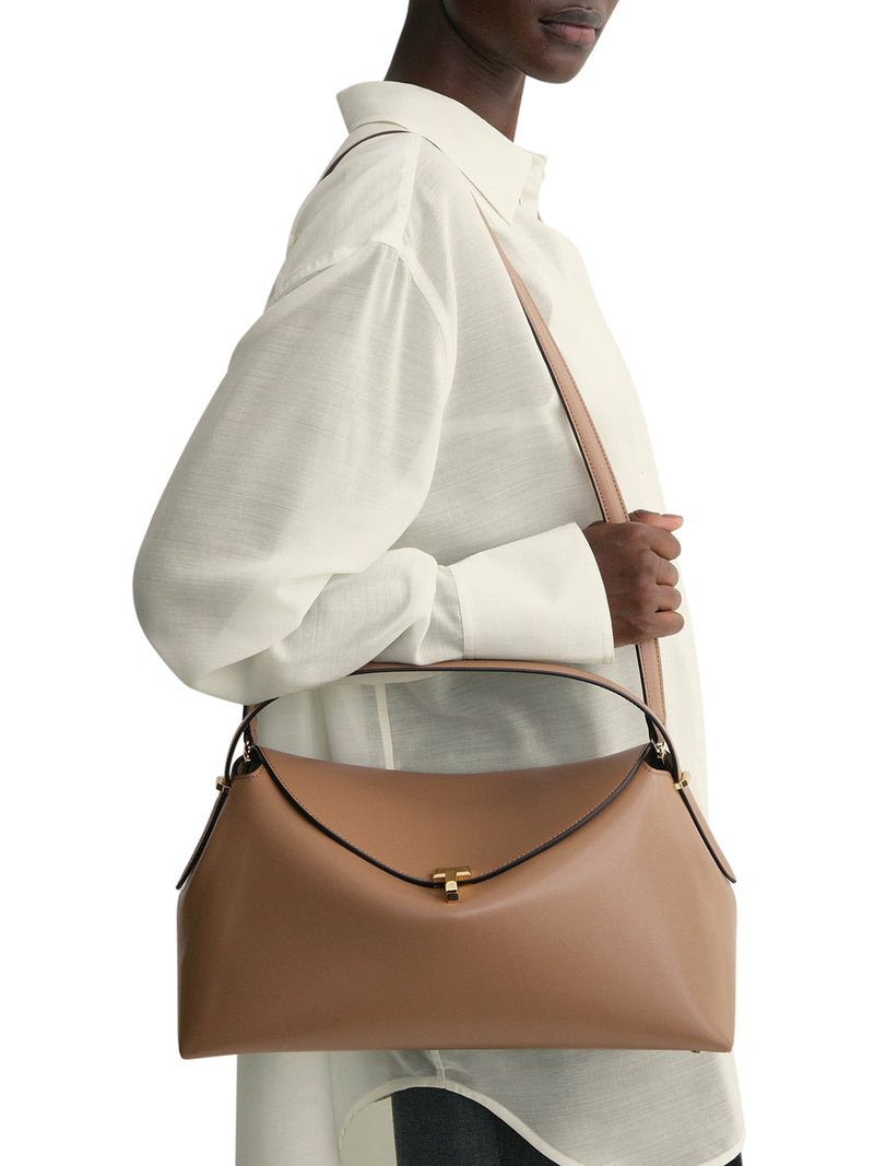 T-LOCK LEATHER TOP HANDLE CAMEL