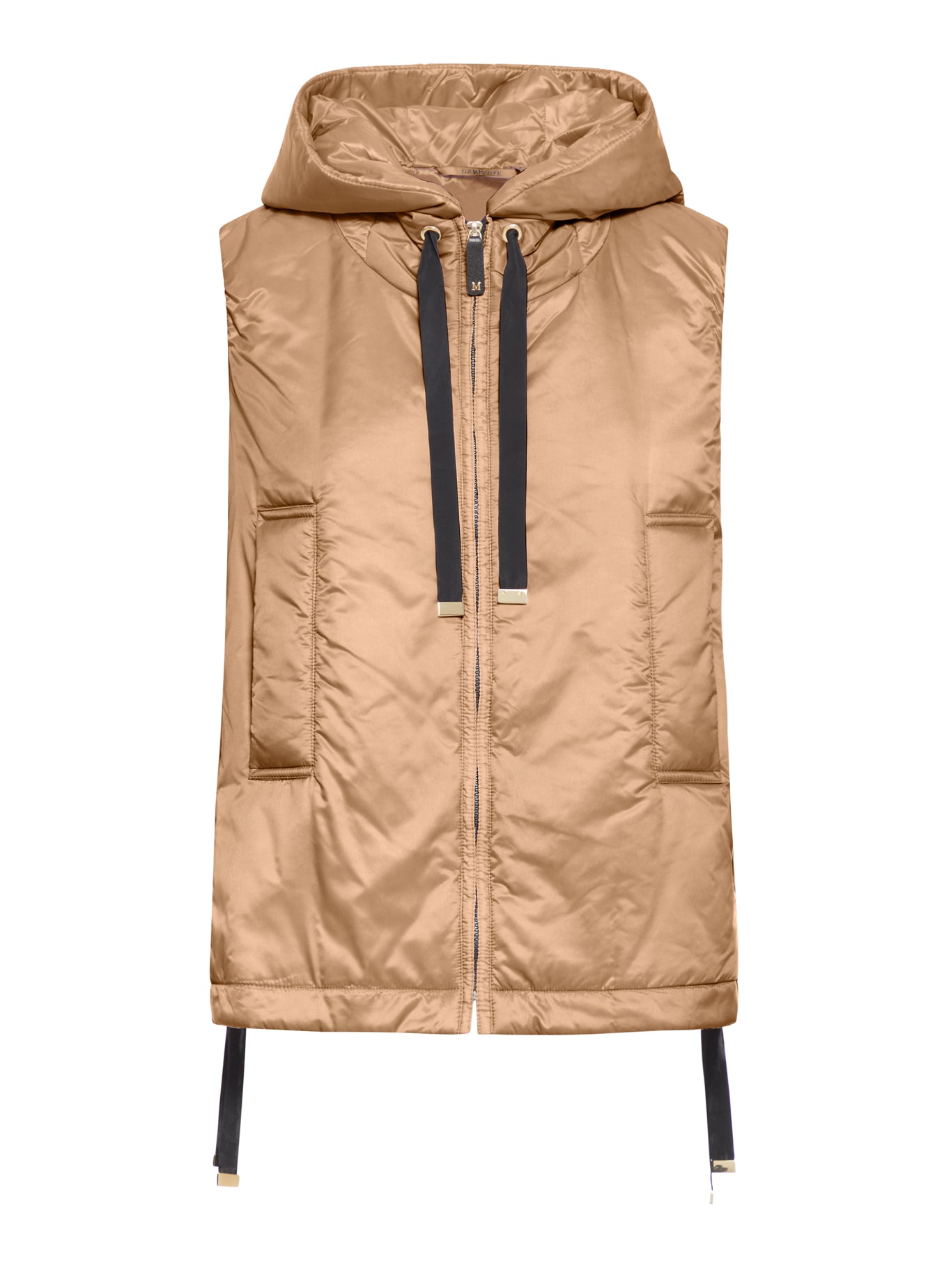 PADDED VEST WITH HOOD IN ANTI-DROP CANVAS