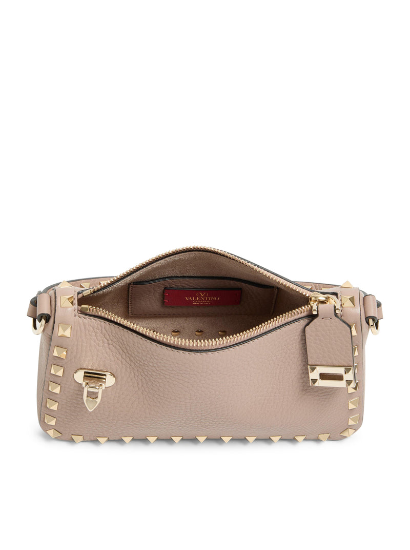 VALENTINO GARAVANI Rockstud clutch bag in garnet calfleather