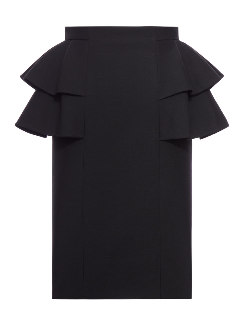 WOOL AND SILK CREPE MIDI SKIRT