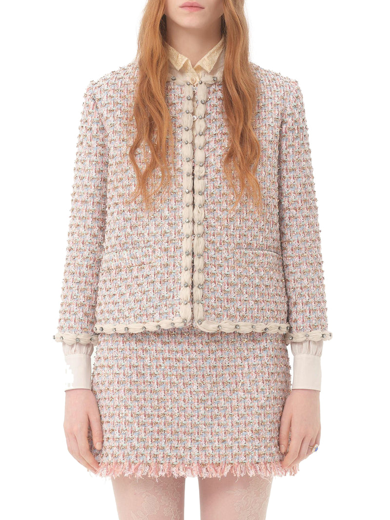 EMBROIDERED RIBBON TWEED JACKET