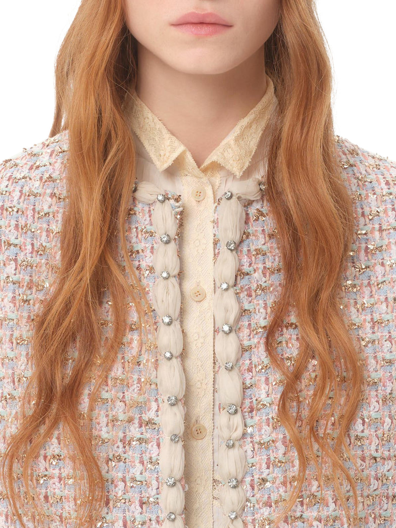 EMBROIDERED RIBBON TWEED JACKET