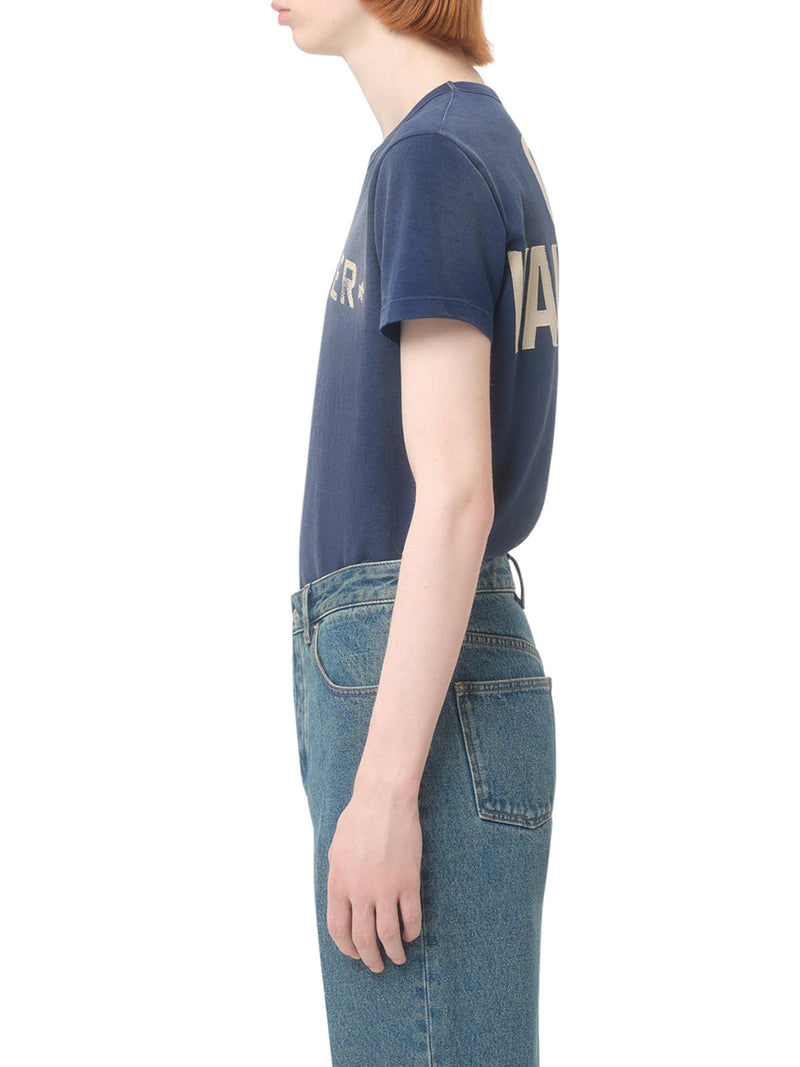 COTTON T-SHIRT WITH PRINT AND PATCH CHEZ VALENTINO
